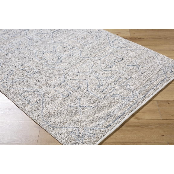 Cosmin Contemporary Area Rug - Outdoor Safe - Beige, Thatch Blue - 2' x 3'