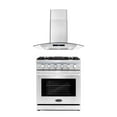 thumbnail image 1 of Cosmo 2 Piece Kitchen Appliance Package with 30" Freestanding Gas Range Kitchen Stove & 30" Wall Mount Range Hood Kitchen Hood Kitchen Appliance Bundles, 1 of 11