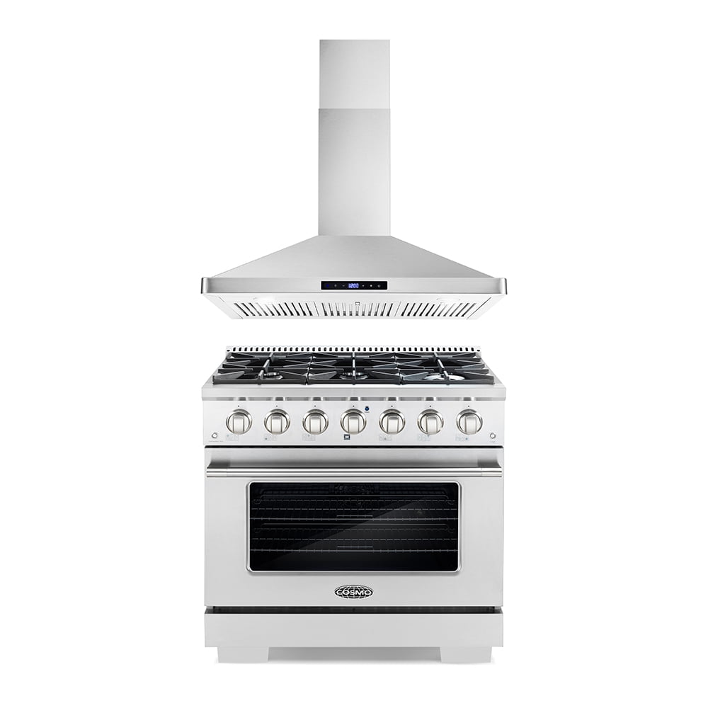 2-Piece Kitchen, 36" Gas Range and 36" Wall Mount Range Hood
