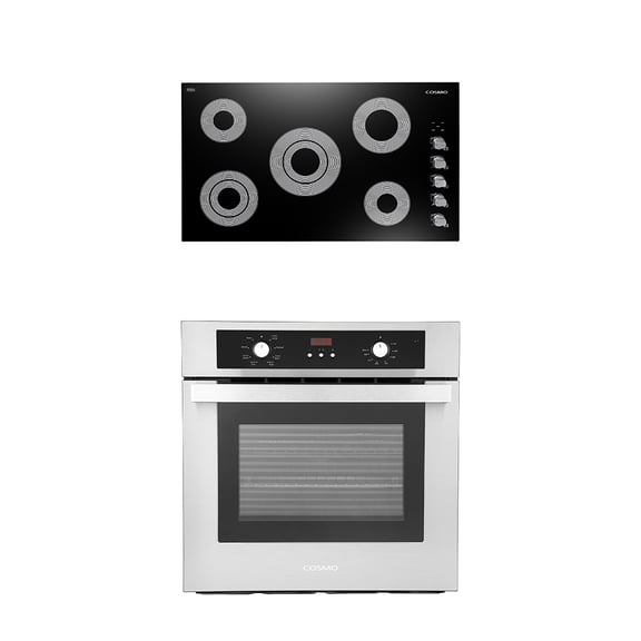 Cosmo 2 Piece Kitchen Appliance Packages with 36" Electric Cooktop & 24" Electric Wall Oven Kitchen Appliance Bundles