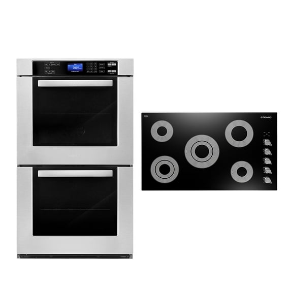Cosmo 2 Piece Kitchen Appliance Packages with 36" Electric Cooktop & 30" Double Electric Wall Oven Kitchen Appliance Bundles