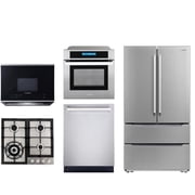 Cosmo 24 Cooktop & Microwave w/ Vent Fan & Wall Oven & Dishwasher & Fridge Set