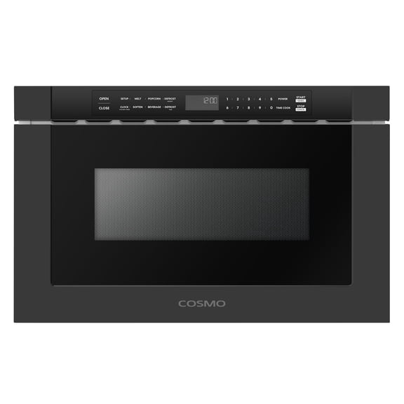 Cosmo 24 in. Haven Collection 1.2 cu. ft. Built-in Microwave Drawer, 1000W, Touch Controls, Defrosting Rack in Matte Black