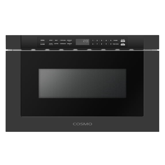 Cosmo 24 in. Haven Collection 1.2 cu. ft. Built-in Microwave Drawer, 1000W, Touch Controls, Defrosting Rack in Matte Black