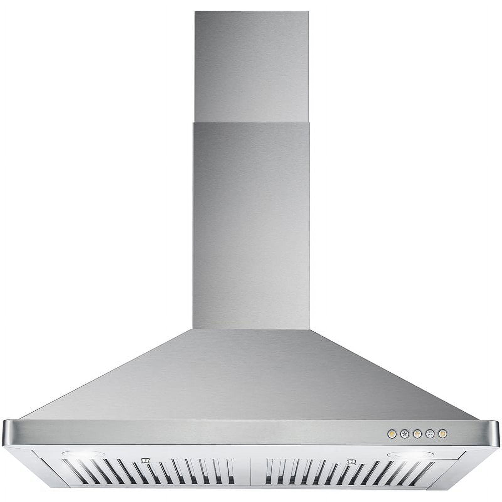 HisoHu Wall Mount Kitchen Hood Range Hoods with Ducted/Ductless Convertible  Duct, 36 Inch 780 CFM Stainless Steel Vent Hood, 4 Speed Gesture Sensing  Exhaust Hood with Dimmable LED lights(A02-36) 