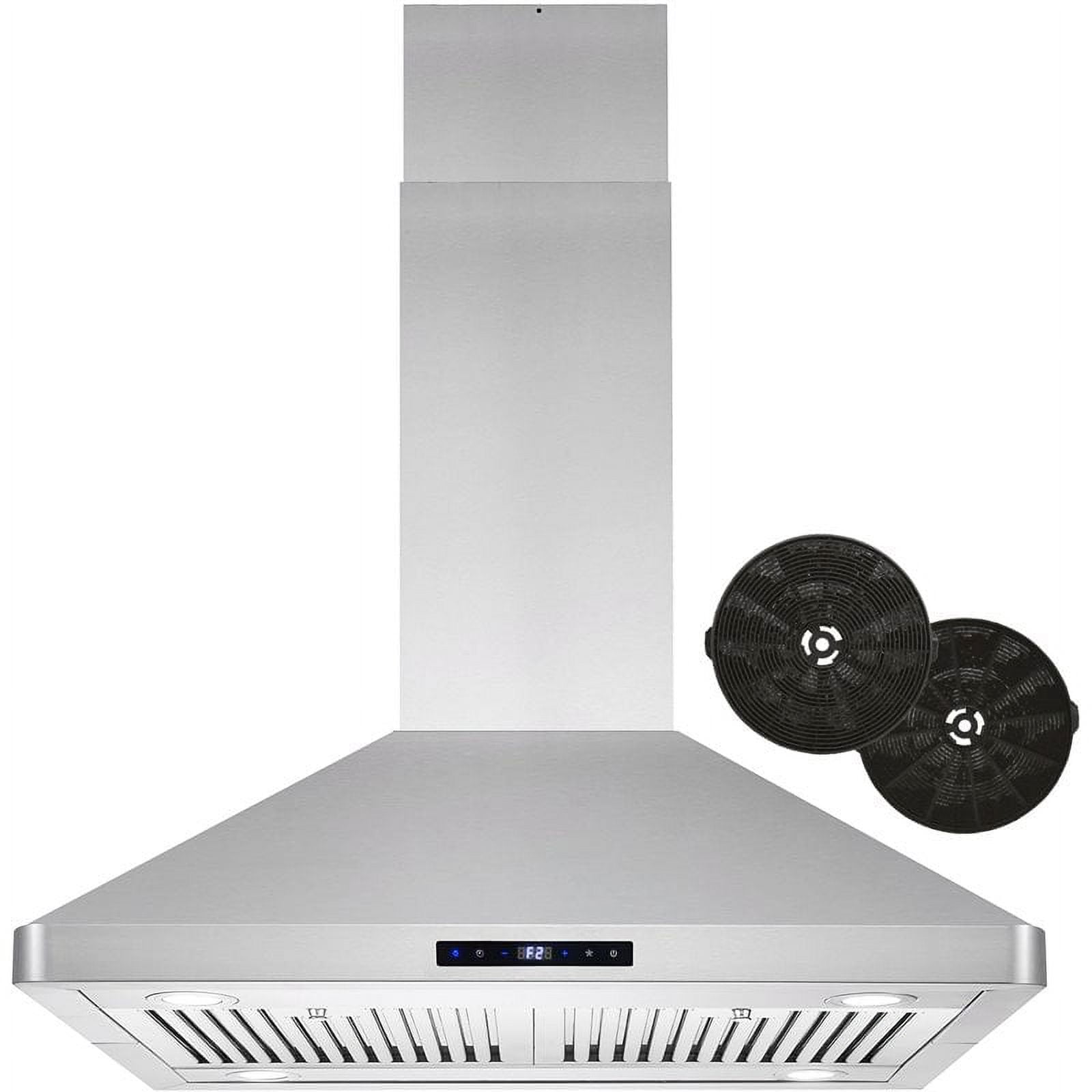 Cosmo 30" 380 CFM Ductless Island Range Hood Kitchen Hood in Stainless