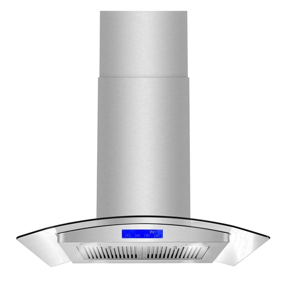 Cosmo 30 in. Ducted Island Range Hood in Stainless Steel with LED Lighting and Permanent Filters