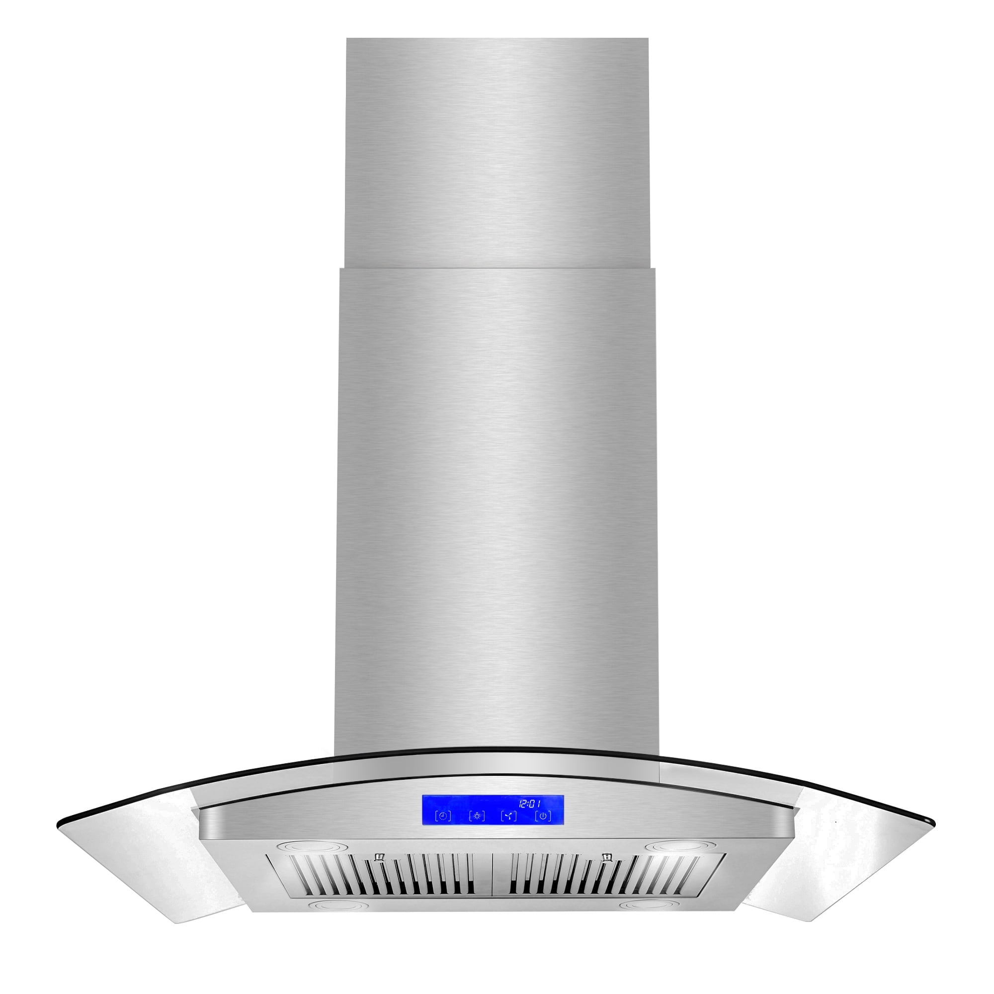 30-Inch Stainless Steel Island Range Hood with LED Lighting