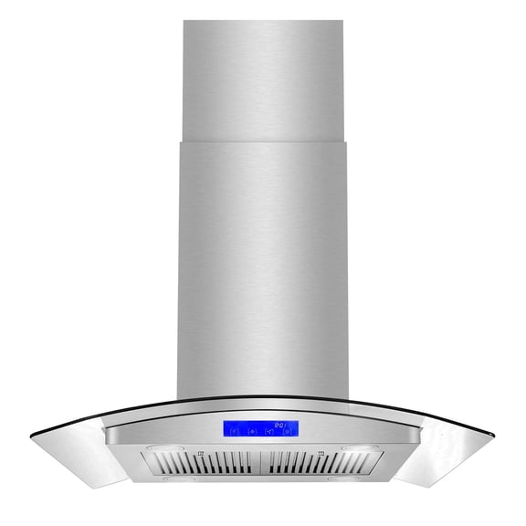 Cosmo 30 in. Ducted Island Range Hood in Stainless Steel with LED Lighting and Permanent Filters
