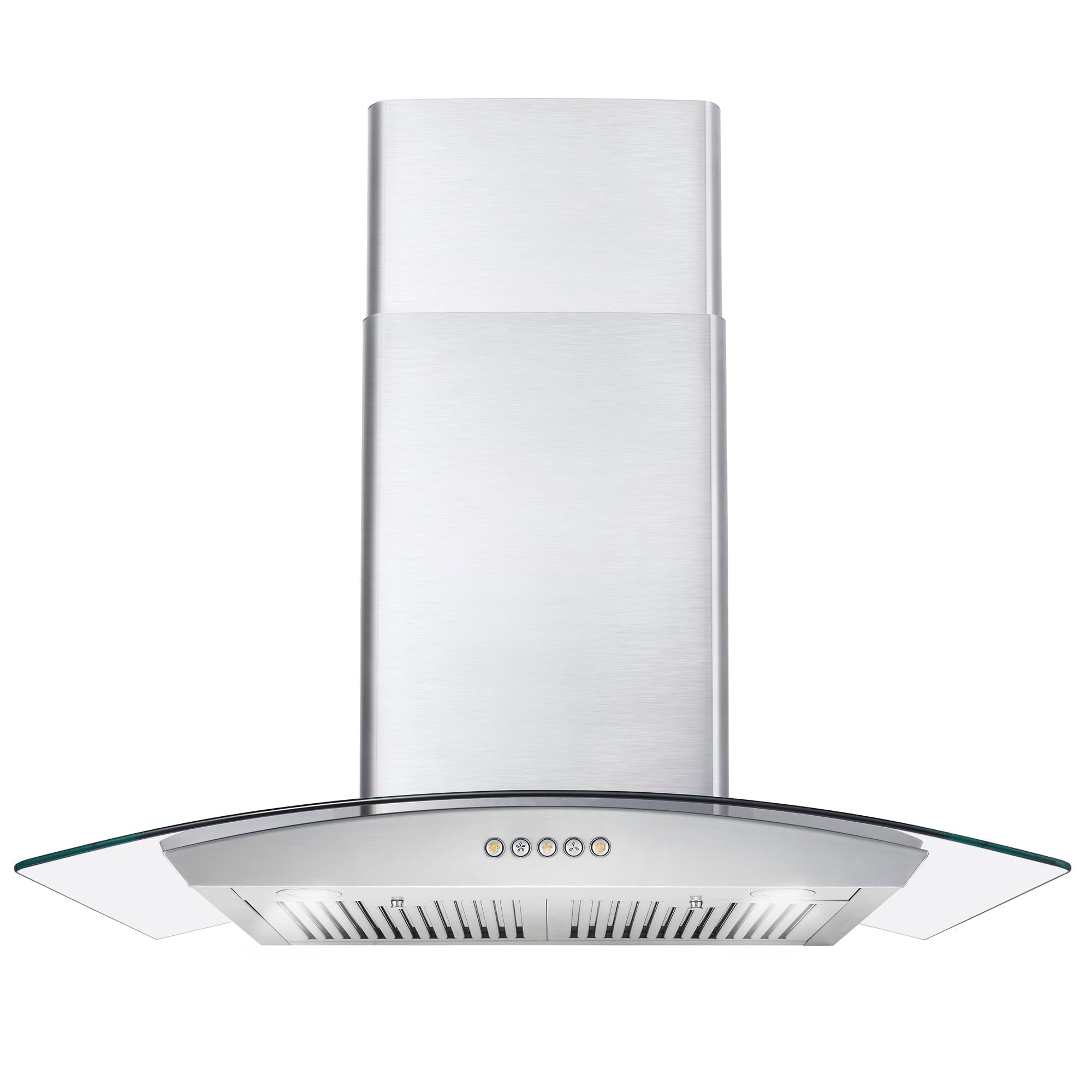 30-Inch Stainless Steel Wall Mount Convertible Range Hood with Glass Canopy