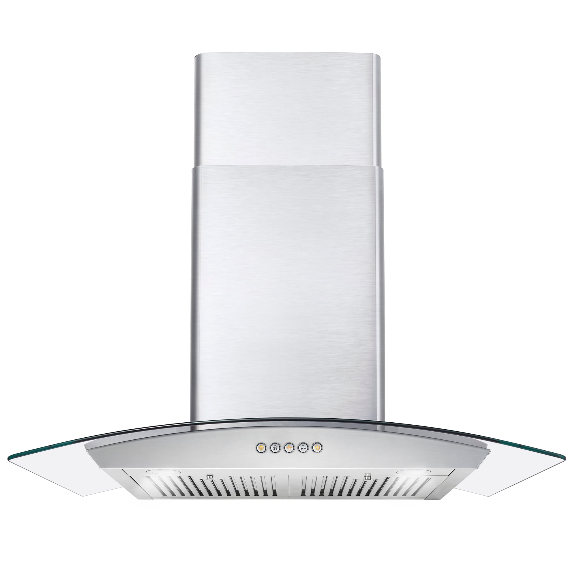 FOTILE Slant Vent Series 30 850 CFM Under Cabinet or Wall Mount Range Hood  with 2 LED lights and Touchscreen in Silver Grey Tempered Glass 