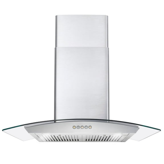 Cosmo 30 in. Ducted Wall Mount Range Hood Kitchen Hood in Stainless Steel with Push Button Controls, LED Lighting and Permanent Filters