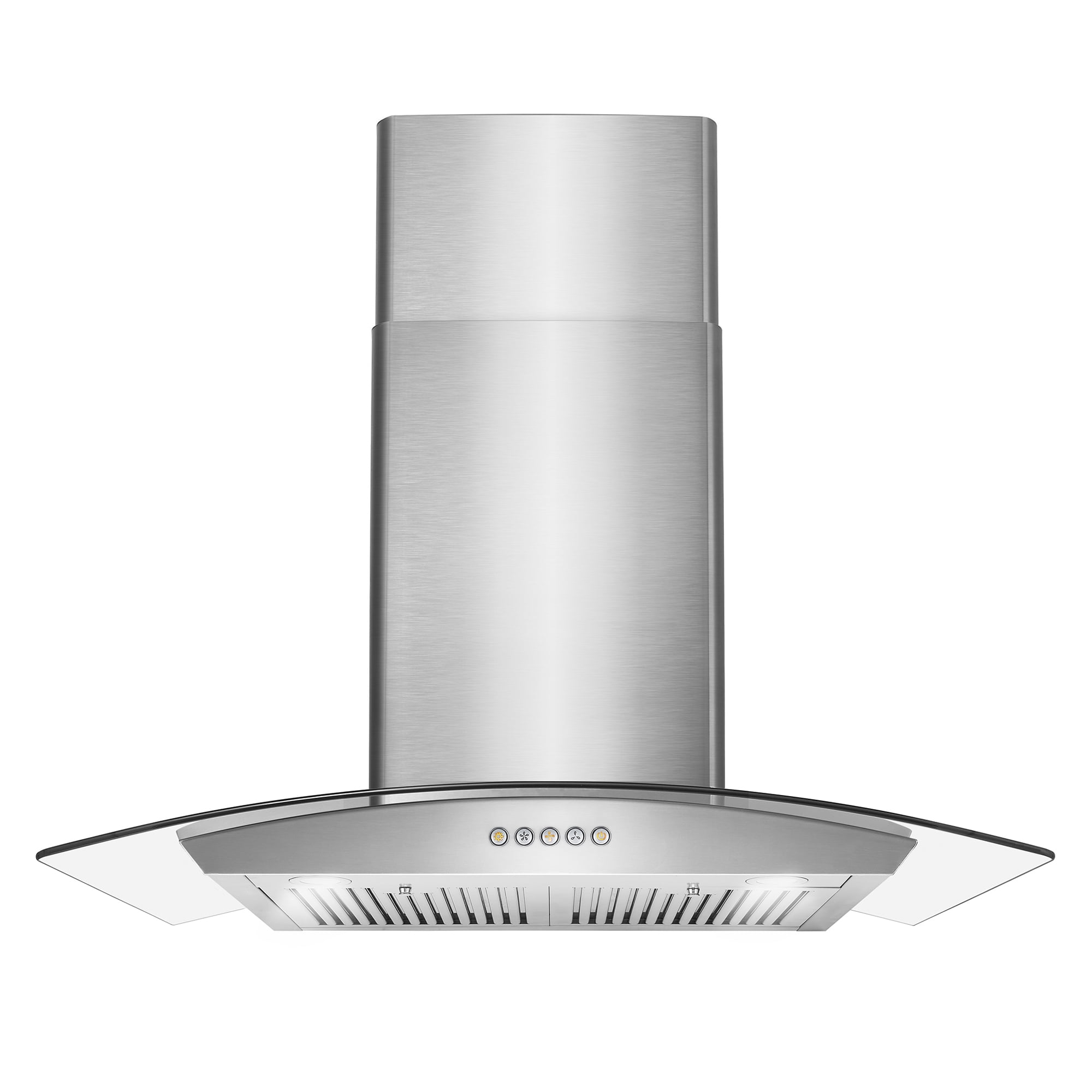 30-Inch Stainless Steel Wall Mount Convertible Range Hood with Glass Canopy