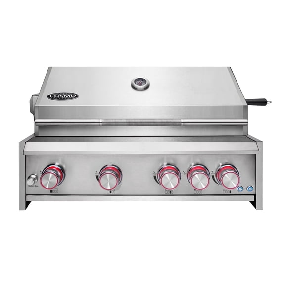 Cosmo 32 in. Built-In 4 Burner Propane Gas Grill with Infrared Rotisserie, Knob LED Lighting in Stainless Steel