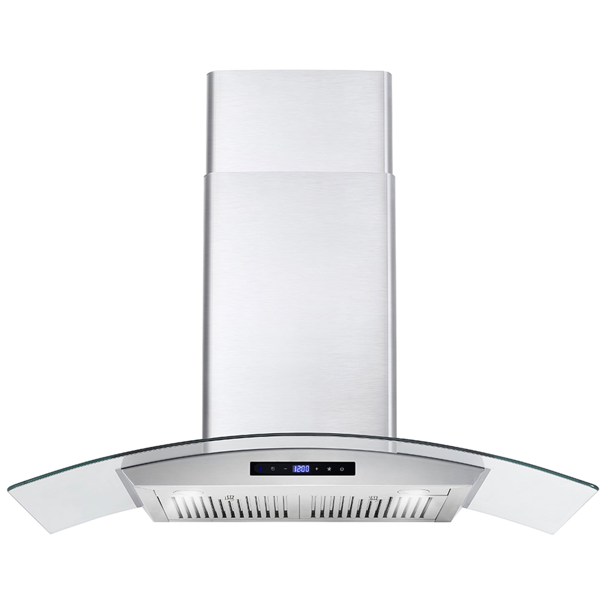 36" Stainless Steel Wall Mount Range Hood with Glass Canopy