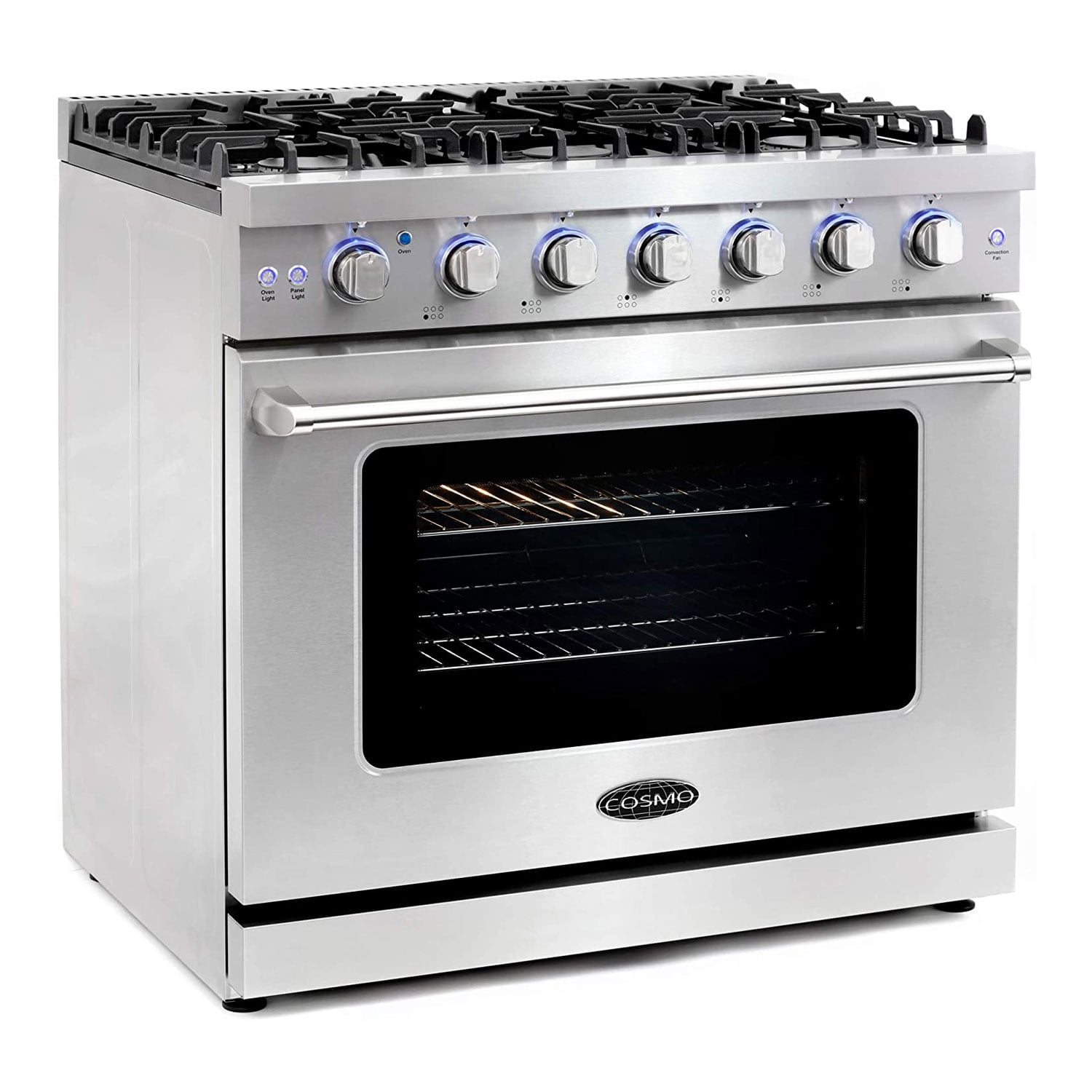 Cosmo 36" Stainless Steel Convection Gas Range with 6 Burners
