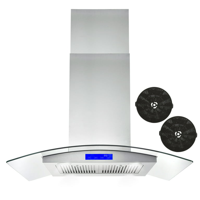 Cosmo 30 in. Ductless Island Range Hood in Stainless Steel
