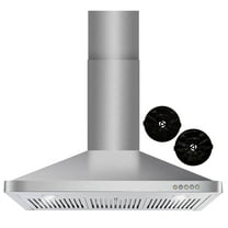 Cosmo 36 in. Ductless Wall Mount Range Hood in Stainless Steel with LED Lighting, Permanent Filters and Carbon Filter Kit