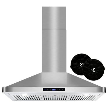 Cosmo 36 in. Ductless Wall Mount Range Hood in Stainless Steel with LED Lighting and Carbon Filter Kit for Recirculating