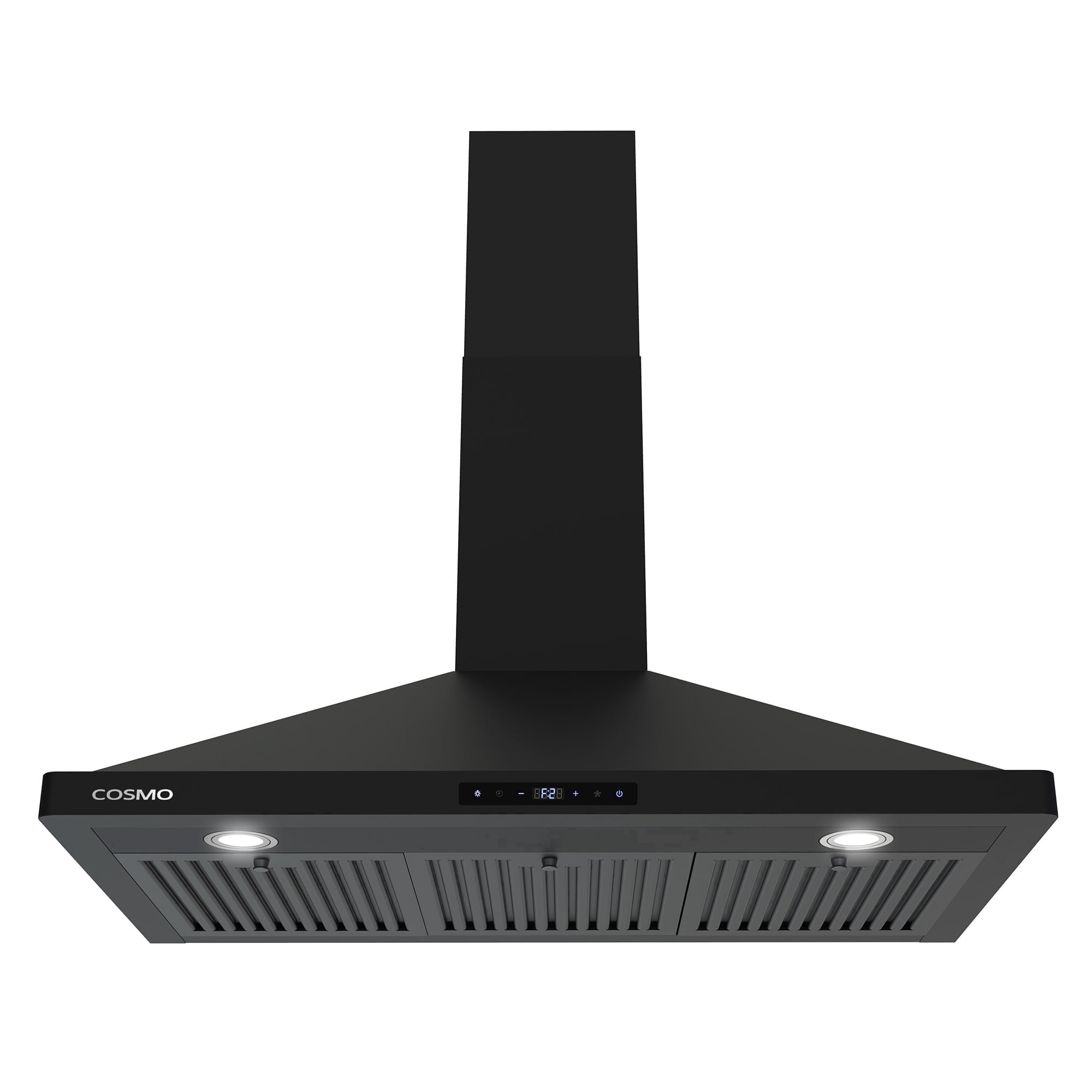 Cosmo 36 in. Vista Collection Ducted Wall Mount Range Hood, Touch Controls, LED Lights, Matte Black