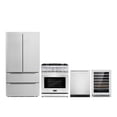 thumbnail image 1 of Cosmo 4 Piece Kitchen Appliance Packages with 30" Freestanding Gas Range 24" Built-in Dishwasher French Door Refrigerator & 48 Bottle Freestanding Wine Refrigerator Kitchen Appliance Bundles, 1 of 18