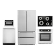 Cosmo 5 Piece Kitchen Appliance Package With 30 Electric Cooktop 24 Built-in Fully Integrated Dishwasher 24 Single Electric Wall Oven 24 Built-In Microwave Drawer & French Door Refrigerator