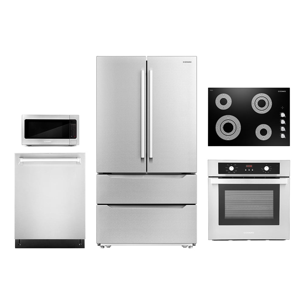Cosmo 3 Piece Kitchen Appliance Package with 30'' Gas Freestanding Range ,  Island Range Hood , and Wine Refrigerator & Reviews