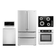Cosmo 5 Piece Kitchen Appliance Package With 30 Electric Cooktop 24 Single Electric Wall Oven 30 Over-The-Range Microwave French Door Refrigerator & 24 Built-in Fully Integrated Dishwasher