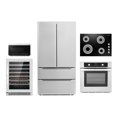 thumbnail image 1 of Cosmo 5 Piece Kitchen Appliance Package With 30" Electric Cooktop 30" Wall Mount Range Hood 24" Single Electric Wall Oven 30" Over-The-Range Microwave & French Door Refrigerator, 1 of 21