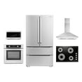 thumbnail image 1 of Cosmo 5 Piece Kitchen Appliance Package With 30" Electric Cooktop 30" Wall Mount Range Hood 24" Single Electric Wall Oven 30" Over-The-Range Microwave & French Door Refrigerator, 1 of 3