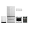 thumbnail image 1 of Cosmo 5 Piece Kitchen Appliance Packages with 36" Freestanding Gas Range 36" Under Cabinet 24" Built-in Fully Integrated Dishwasher French Door Refrigerator & 48 Bottle Wine Refrigerator, 1 of 23