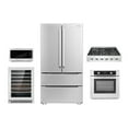 thumbnail image 1 of Cosmo 5 Piece Kitchen Package With 36" Slide-In Gas Cooktop 30" Under Cabinet Range Hood 24" Single Electric Wall Oven 24.4" Countertop Microwave & French Door Refrigerator, 1 of 3