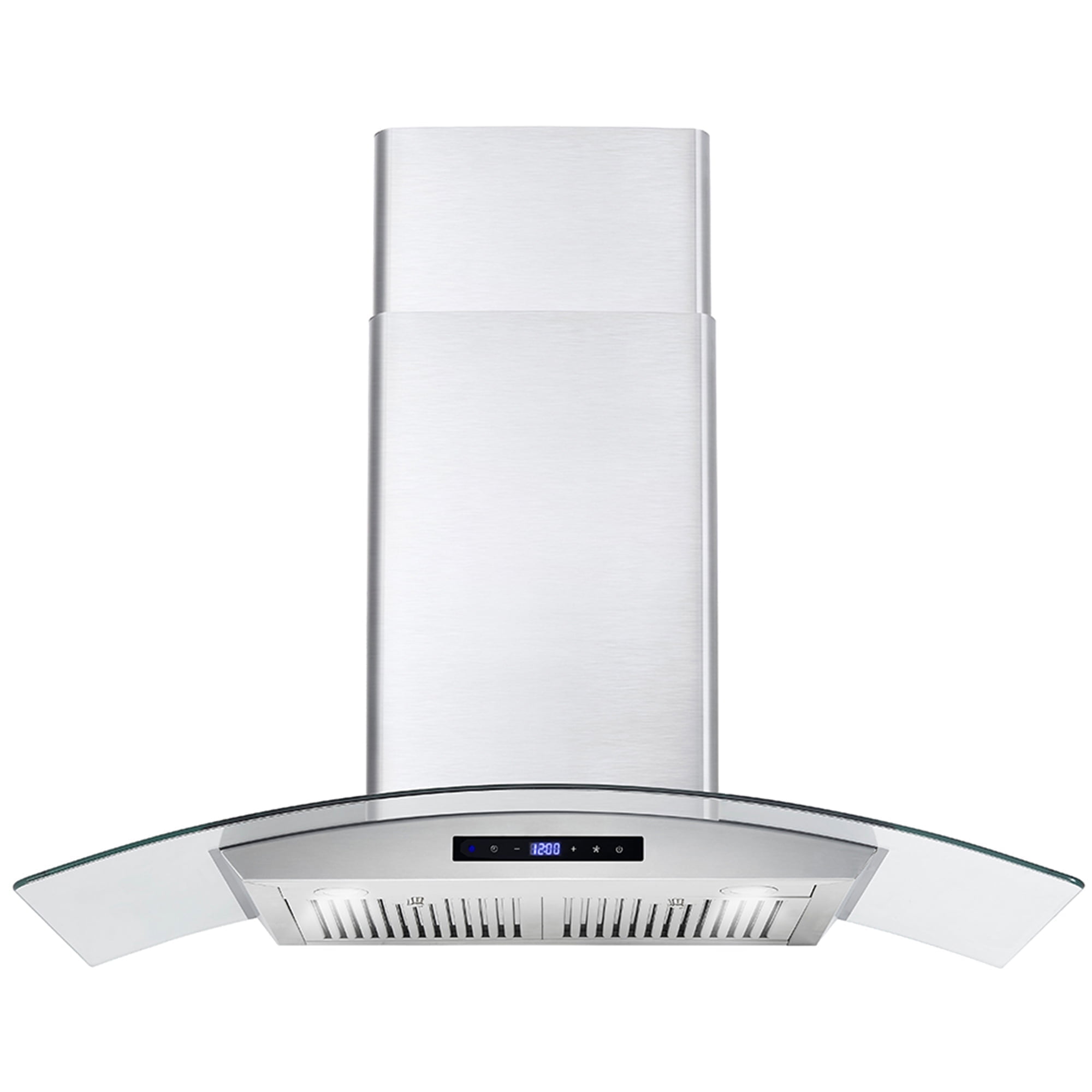 36" Stainless Steel Wall Mount Range Hood with Glass Canopy