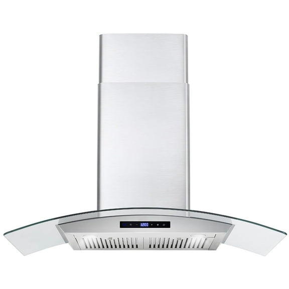 Cosmo 668AS900 36 in. 380 CFM Ducted Wall Mount Range Hood with Tempered Glass Visor and Permanent Filters