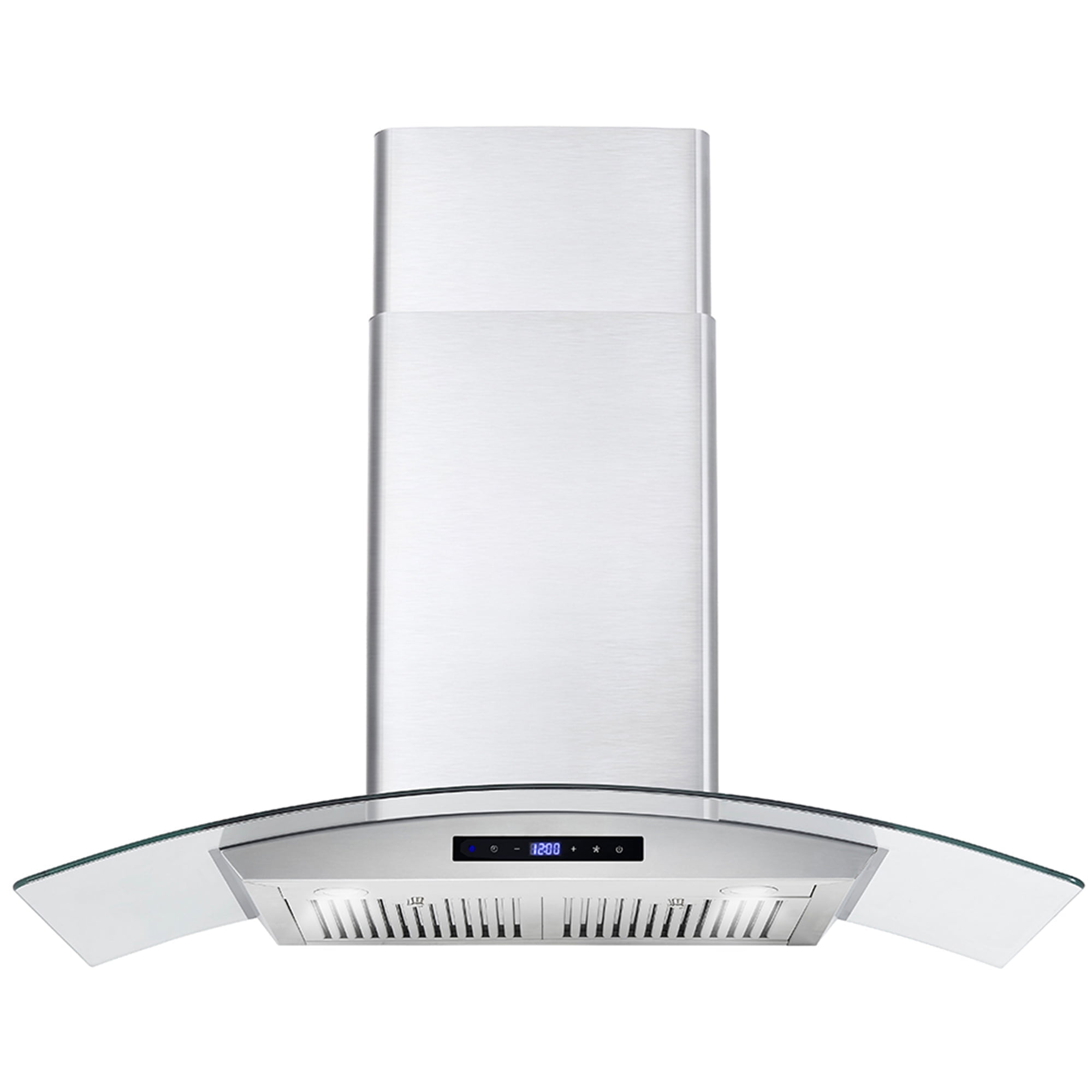 36" Stainless Steel Wall Mount Range Hood with Glass Canopy