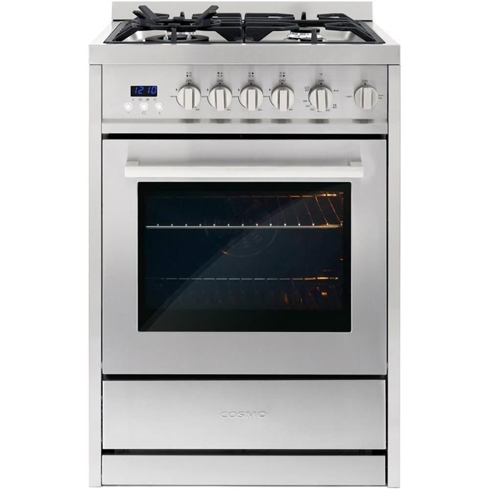 24" Stainless Steel Gas Range with Convection Oven and Sealed Burners