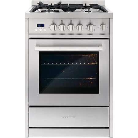 Cosmo COS-244AGC 24 in. Compact Stainless Steel Gas Range with Convection Oven