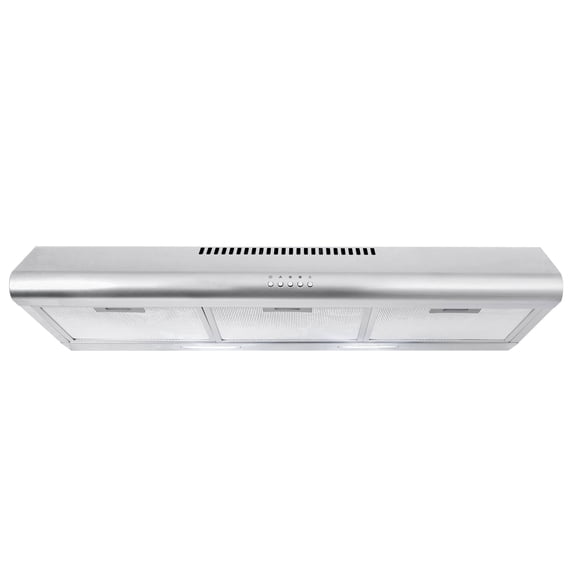 36 in. Delta Collection Ducted Under Cabinet Range Hood, Button Control, LED Lights, Stainless Steel