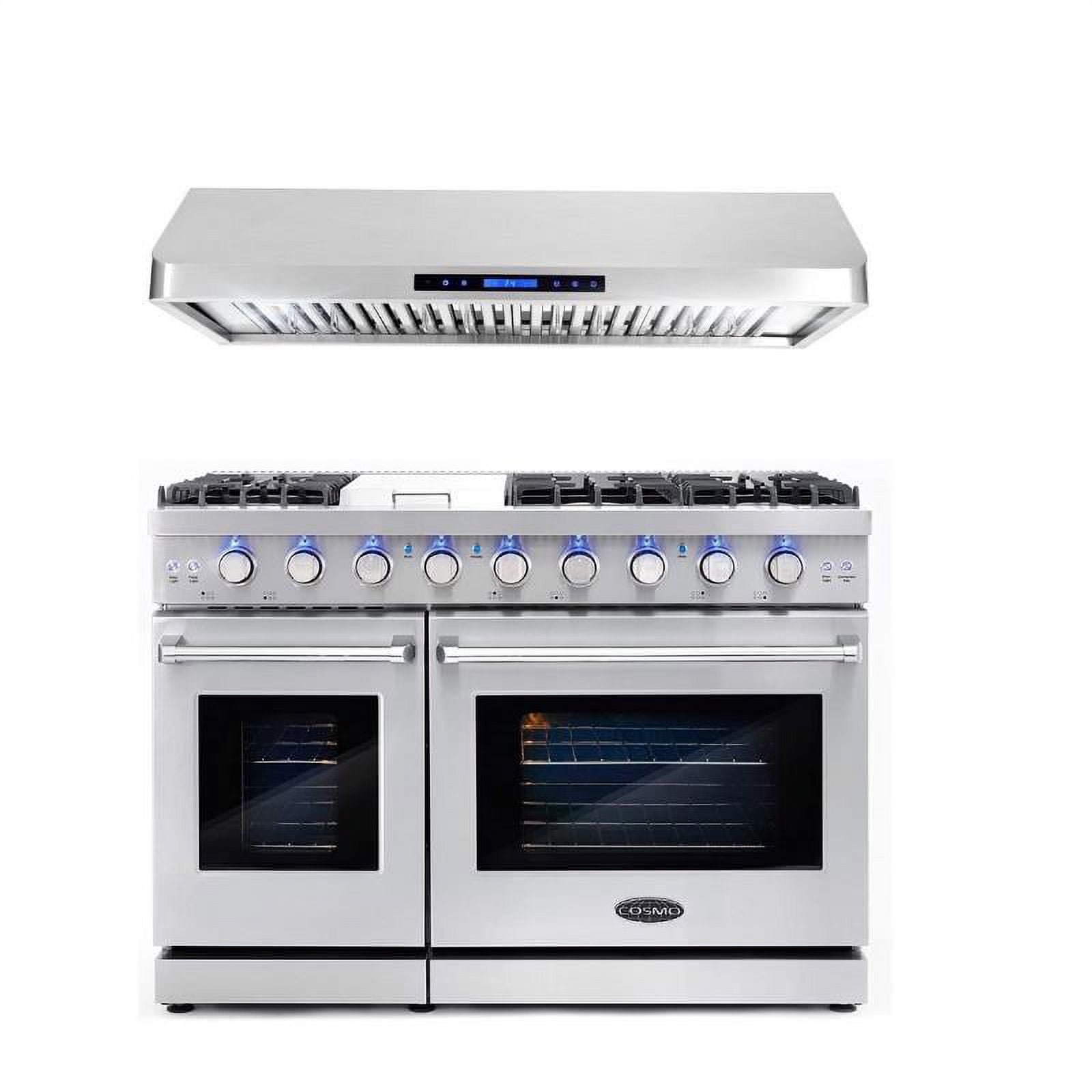 Cosmo COSEPGR486G 48 in. Double Oven Gas Range & Hood Set Liquid