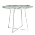 thumbnail image 1 of Cosmo Contemporary/Glam Dining Table in Chrome and White Marble Top by LumiSource, 1 of 7