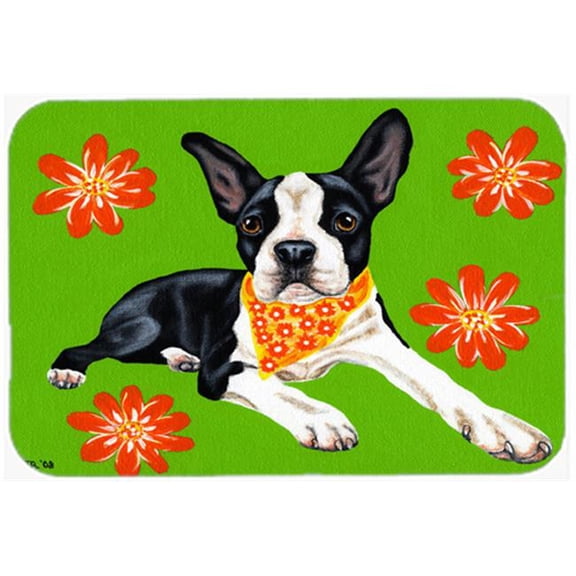 Cosmo Cutie Boston Terrier Glass Large Cutting Board