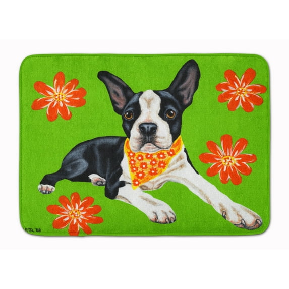 Cosmo Cutie Boston Terrier Machine Washable Memory Foam Mat