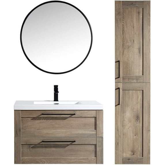 Flairwood Decor Cosmo Eve Fully assembled Bathroom Vanity with soft-closing doors, 14" x 12" x 63"