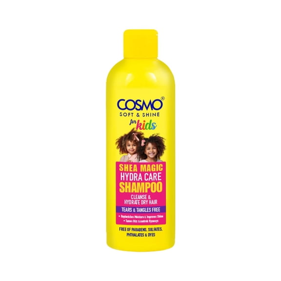 Cosmo Hair Care For Kids Soft & Shine Shea Magic Hydra Care Shampoo 480ml - 16.2 fl.oz, Cleanse & Hydrate Dry Hair, Tears Free, Tangles Free, Parabens Free, Silicons & Dyes Free