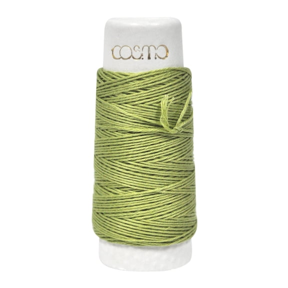 Cosmo Hidamari Sashiko Solid Thread 30 Meters Green Tea