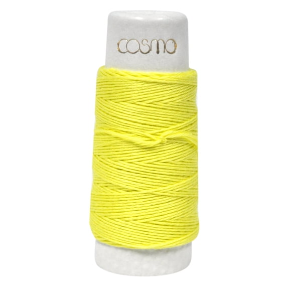 Cosmo Hidamari Sashiko Solid Thread 30 Meters Lemon