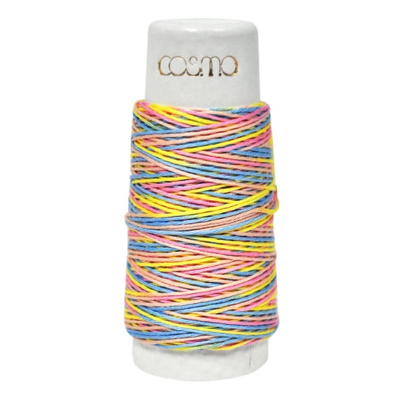 Cosmo Hidamari Sashiko Variegated Thread 30 Meters Rainbow Sorbet