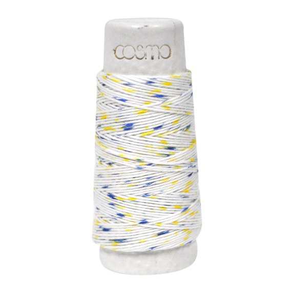 Cosmo Hidamari Sashiko Variegated Thread 30 Meters Shaved Ice Blue Yellow