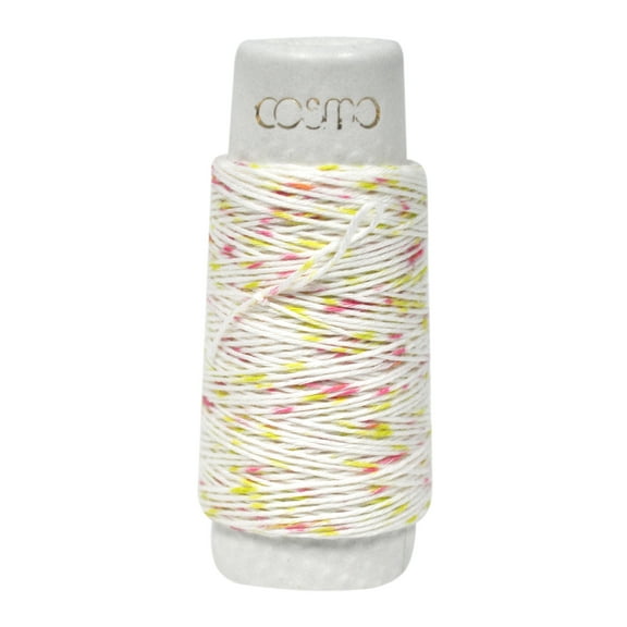Cosmo Hidamari Sashiko Variegated Thread 30 Meters Shaved Ice Pink Yellow