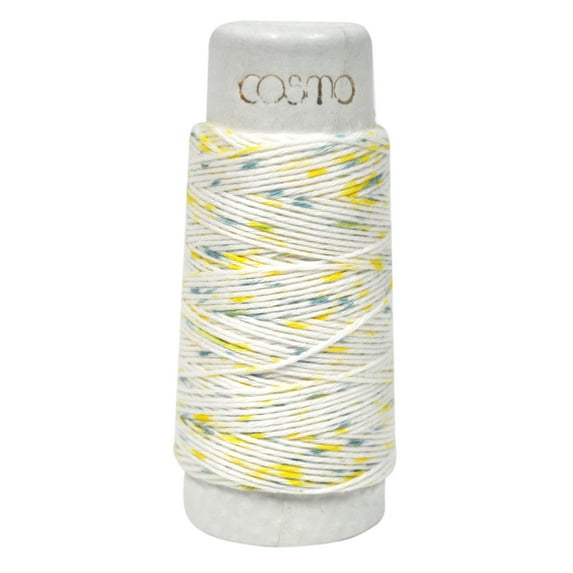 Cosmo Hidamari Sashiko Variegated Thread 30 Meters Shaved Ice Yellow Green
